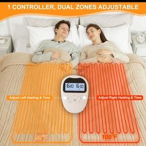 Electric Sherpa Heated Blanket - Beige - King Size